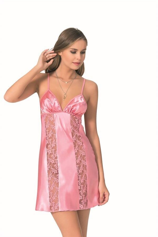 Arias Closet Pembe Kısa Saten Gecelik