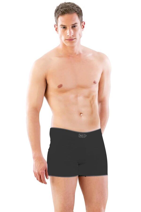 Arias Closet Siyah MI Emay 2108 Seamless uzun Erkek Boxer